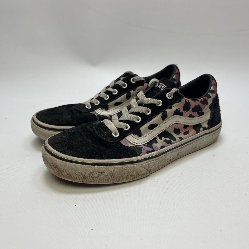 Vans Old Skool Pink Purple Leopard Camo Skater Shoe Low Top Size 4.5 Missy Teen